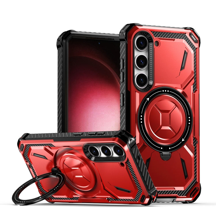 For Samsung Galaxy S24 5G Armor Series Holder Phone Case(Red) - Galaxy S24 5G Cases by PMC TechLife | Online Shopping South Africa | PMC TechLife