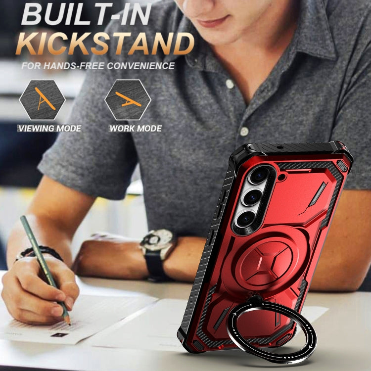 For Samsung Galaxy S24 5G Armor Series Holder Phone Case(Red) - Galaxy S24 5G Cases by PMC Jewellery | Online Shopping South Africa | PMC Jewellery