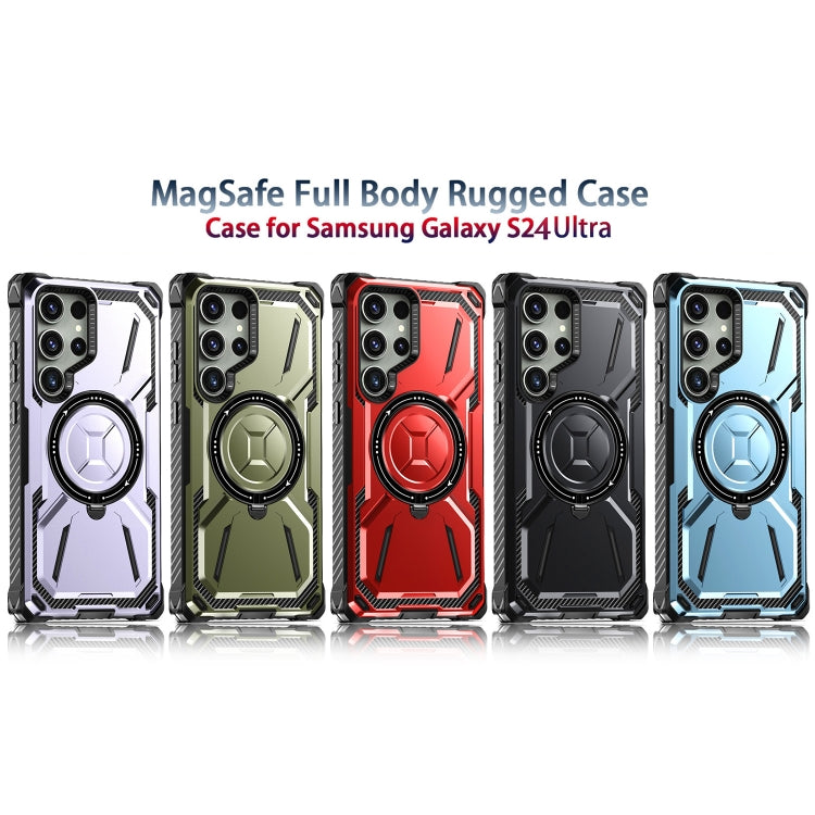 For Samsung Galaxy S24 Ultra 5G Armor Series Holder Phone Case(Black) - Galaxy S24 Ultra 5G Cases by PMC Jewellery | Online Shopping South Africa | PMC Jewellery