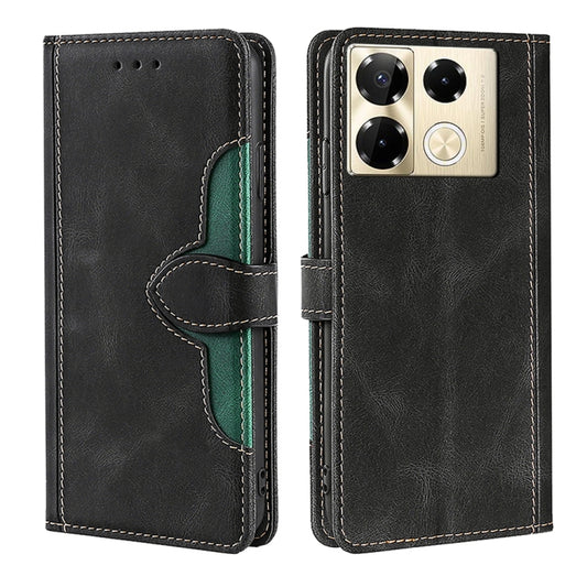 For Infinix Note 40 Pro 4G Skin Feel Magnetic Buckle Leather Phone Case(Black) - Infinix Cases by PMC Jewellery | Online Shopping South Africa | PMC Jewellery | Buy Now Pay Later Mobicred