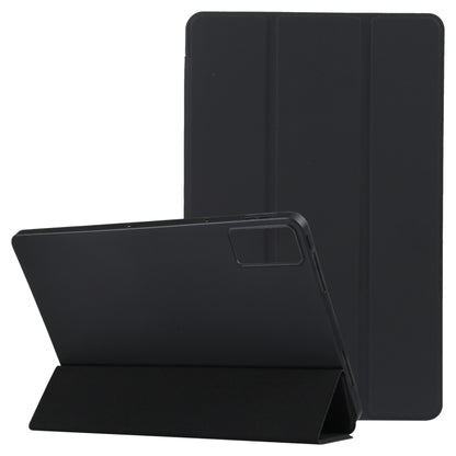 For Xiaomi Redmi Pad SE 2023 Three-fold Holder Flip Tablet Leather Case(Black) - More Tablet Cases by PMC Jewellery | Online Shopping South Africa | PMC Jewellery