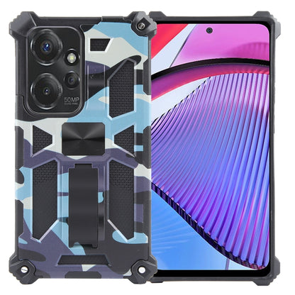 For Motorola Moto G Power 5G 2024 Camouflage Armor Kickstand TPU + PC Magnetic Phone Case(Light Blue) - Motorola Cases by PMC Jewellery | Online Shopping South Africa | PMC Jewellery | Buy Now Pay Later Mobicred