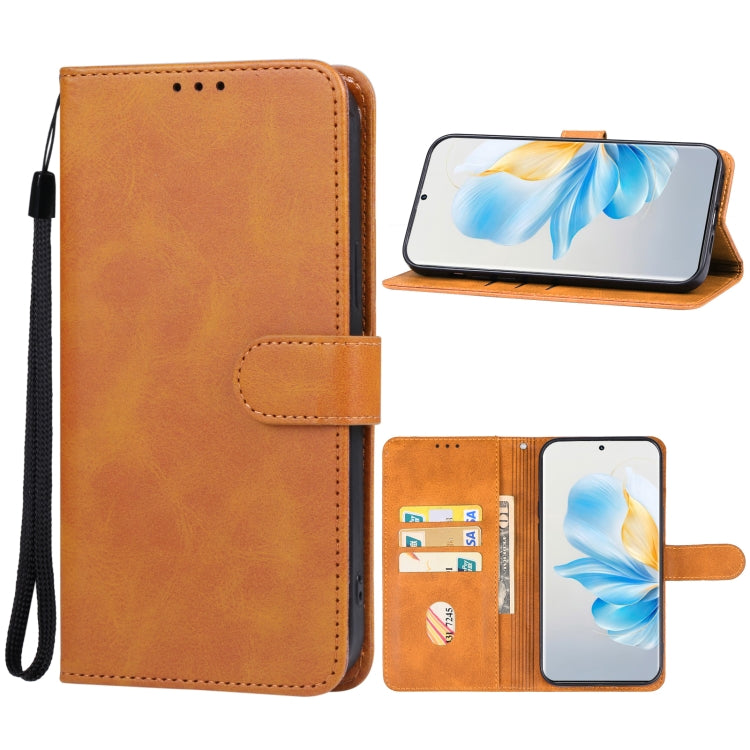 For Honor 100 Leather Phone Case(Brown) - Honor Cases by PMC Jewellery | Online Shopping South Africa | PMC Jewellery | Buy Now Pay Later Mobicred