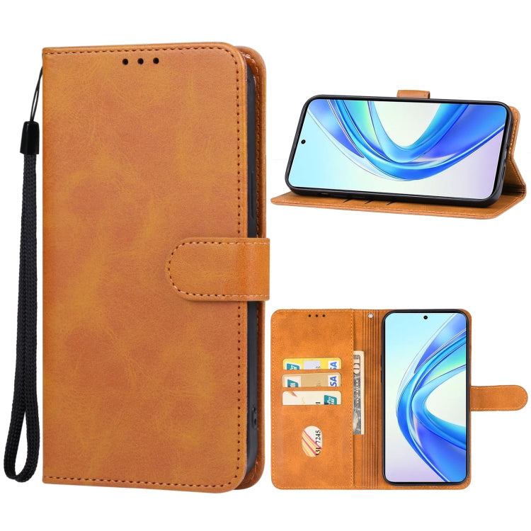 For Honor X7b Leather Phone Case(Brown) - Honor Cases by PMC Jewellery | Online Shopping South Africa | PMC Jewellery | Buy Now Pay Later Mobicred