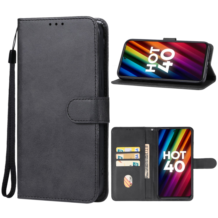 For Infinix Hot 40 Leather Phone Case(Black) - Infinix Cases by PMC Jewellery | Online Shopping South Africa | PMC Jewellery | Buy Now Pay Later Mobicred