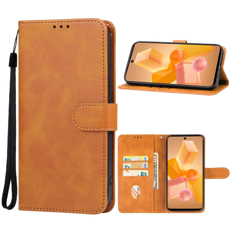 For Infinix Hot 40 Pro Leather Phone Case(Brown) - Infinix Cases by PMC Jewellery | Online Shopping South Africa | PMC Jewellery | Buy Now Pay Later Mobicred