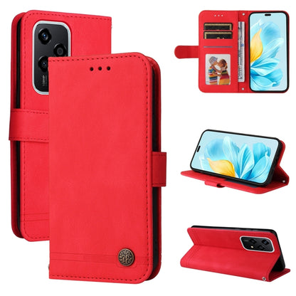 For Honor 200 Lite Global Skin Feel Life Tree Metal Button Leather Phone Case(Red) - Honor Cases by PMC Jewellery | Online Shopping South Africa | PMC Jewellery | Buy Now Pay Later Mobicred