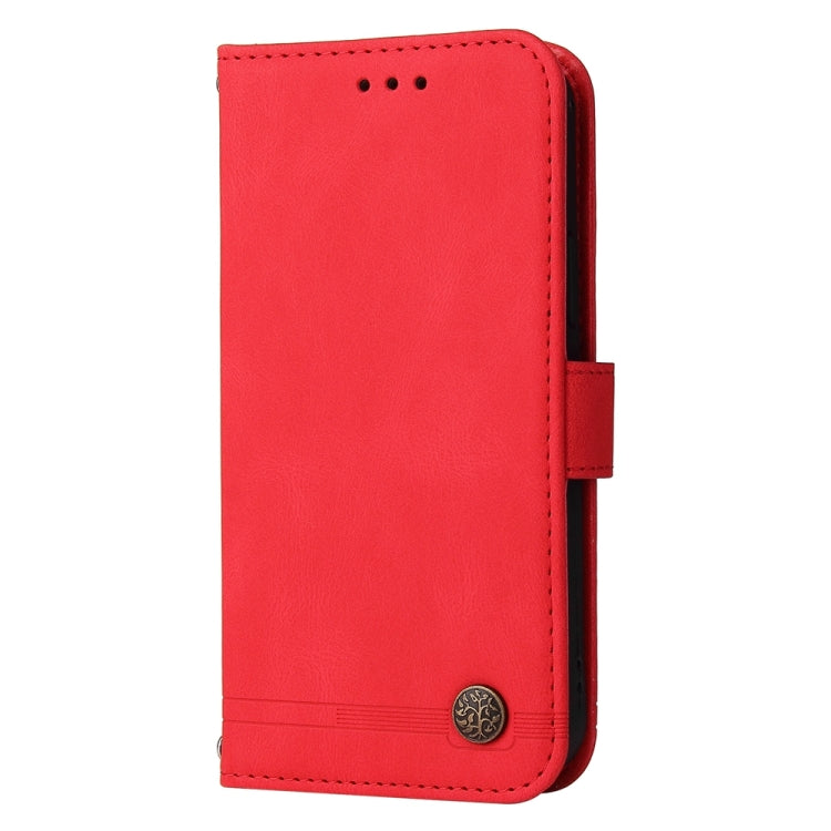 For Honor 200 Lite Global Skin Feel Life Tree Metal Button Leather Phone Case(Red) - Honor Cases by PMC Jewellery | Online Shopping South Africa | PMC Jewellery | Buy Now Pay Later Mobicred