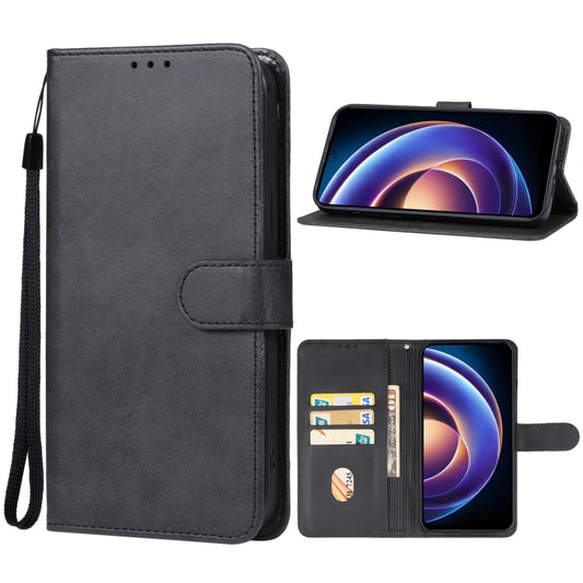 For Xiaomi Redmi Note 12R Leather Phone Case(Black) - Xiaomi Cases by PMC Jewellery | Online Shopping South Africa | PMC Jewellery | Buy Now Pay Later Mobicred