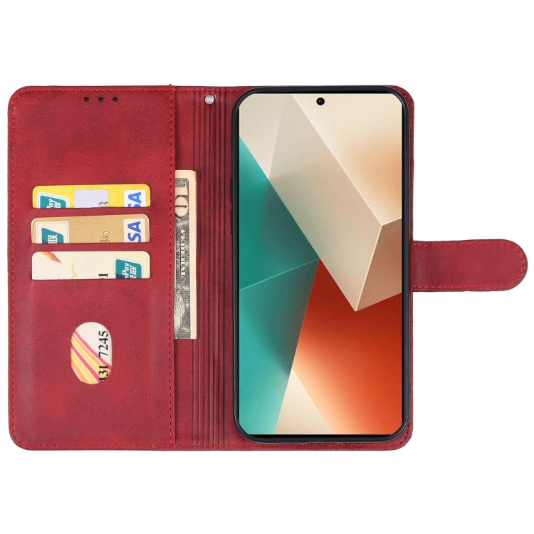 For Xiaomi Redmi Note 13 5G Leather Phone Case(Red) - Xiaomi Cases by PMC Jewellery | Online Shopping South Africa | PMC Jewellery | Buy Now Pay Later Mobicred