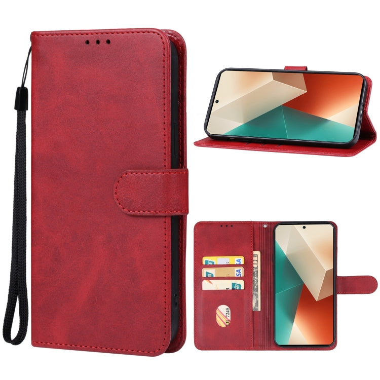 For Xiaomi Redmi Note 13 4G Leather Phone Case(Red) - Note 13 Cases by PMC Jewellery | Online Shopping South Africa | PMC Jewellery | Buy Now Pay Later Mobicred