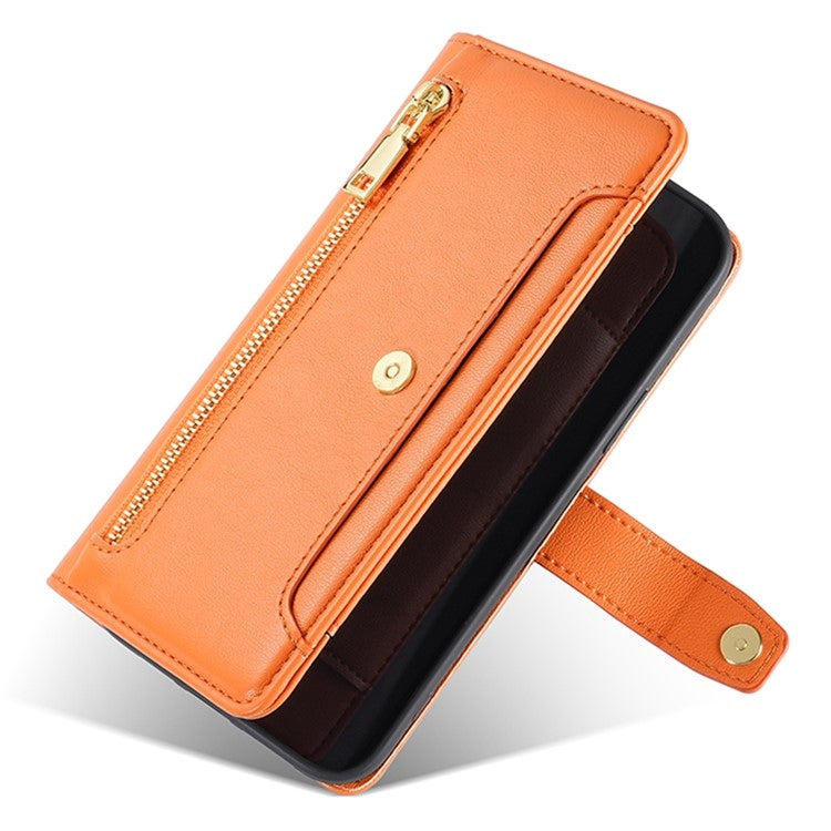 For Honor Play 60 Plus Sheep Texture Cross-body Zipper Wallet Leather Phone Case(Orange) - Honor Cases by PMC TechLife | Online Shopping South Africa | PMC TechLife | Buy Now Pay Later Mobicred