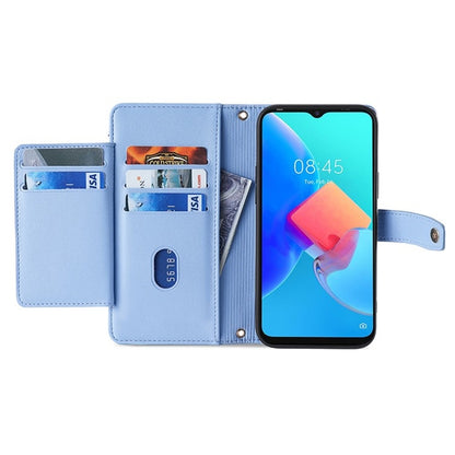 For Samsung Galaxy S24 Ultra 5G Sheep Texture Cross-body Zipper Wallet Leather Phone Case(Blue) - Galaxy S24 Ultra 5G Cases by PMC Jewellery | Online Shopping South Africa | PMC Jewellery | Buy Now Pay Later Mobicred