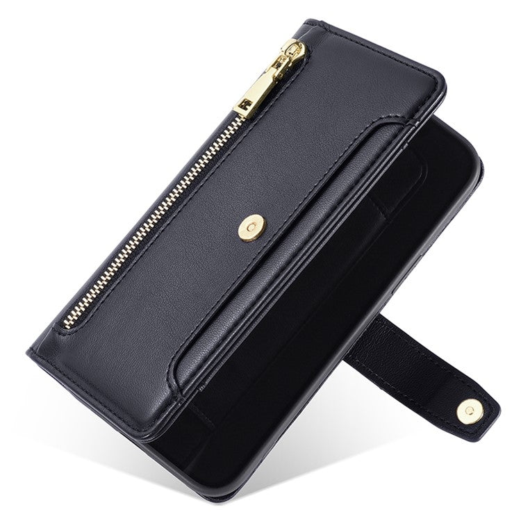 For OnePlus Ace 3 Pro 5G Sheep Texture Cross-body Zipper Wallet Leather Phone Case(Black) - OnePlus Cases by PMC TechLife | Online Shopping South Africa | PMC TechLife | Buy Now Pay Later Mobicred