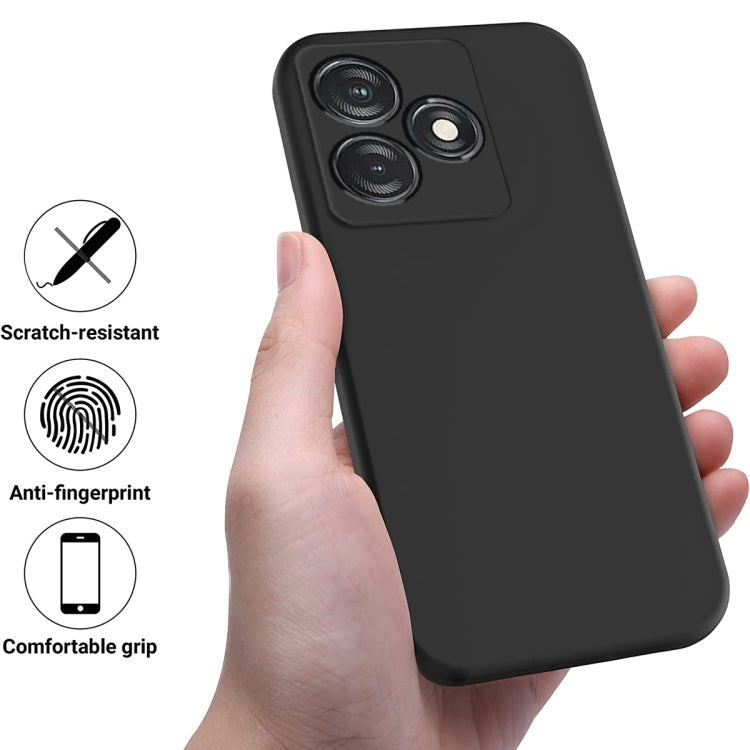 For Tecno Spark 10 4G / 10C 4G Pure Color Liquid Silicone Shockproof Phone Case(Black) - Tecno Cases by PMC Jewellery | Online Shopping South Africa | PMC Jewellery | Buy Now Pay Later Mobicred