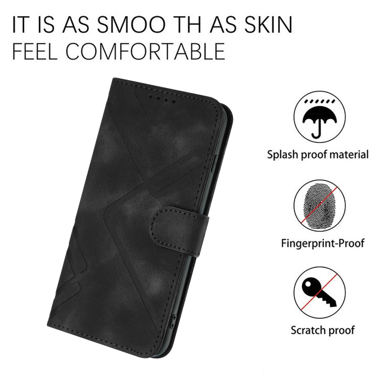 For Xiaomi Poco M5 Line Pattern Skin Feel Leather Phone Case(Black) - Xiaomi Cases by PMC Jewellery | Online Shopping South Africa | PMC Jewellery | Buy Now Pay Later Mobicred