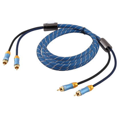 EMK 2 x RCA Male to 2 x RCA Male Gold Plated Connector Nylon Braid Coaxial Audio Cable for TV / Amplifier / Home Theater / DVD, Cable Length:3m(Dark Blue) - Audio Optical Cables by EMK | Online Shopping South Africa | PMC Jewellery | Buy Now Pay Later Mobicred