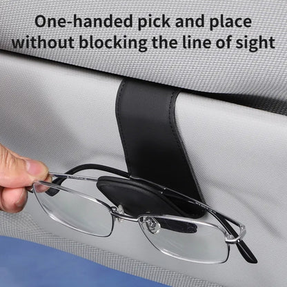 Car Sun Visor Glasses Holder Multifunctional Card Clip Storage Rack(Creamy Yellow) - Sunglasses & Glasses Clips by PMC Jewellery | Online Shopping South Africa | PMC Jewellery | Buy Now Pay Later Mobicred