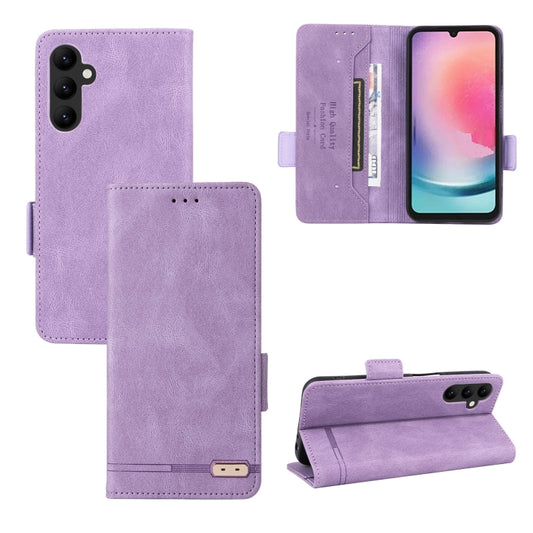 For Samsung Galaxy A25 5G Magnetic Clasp Leather Phone Case(Purple) - Galaxy Phone Cases by PMC Jewellery | Online Shopping South Africa | PMC Jewellery