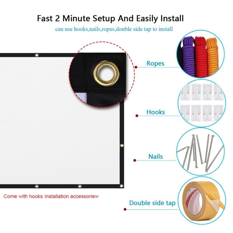 Simple Folding Thin Polyester Projector Film Curtain, Size:150 inch 16:9 - Film Curtains by PMC TechLife | Online Shopping South Africa | PMC TechLife | Buy Now Pay Later Mobicred
