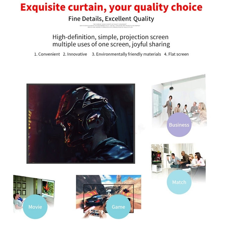 Simple Folding Thin Polyester Projector Film Curtain, Size:150 inch 16:9 - Film Curtains by PMC TechLife | Online Shopping South Africa | PMC TechLife | Buy Now Pay Later Mobicred