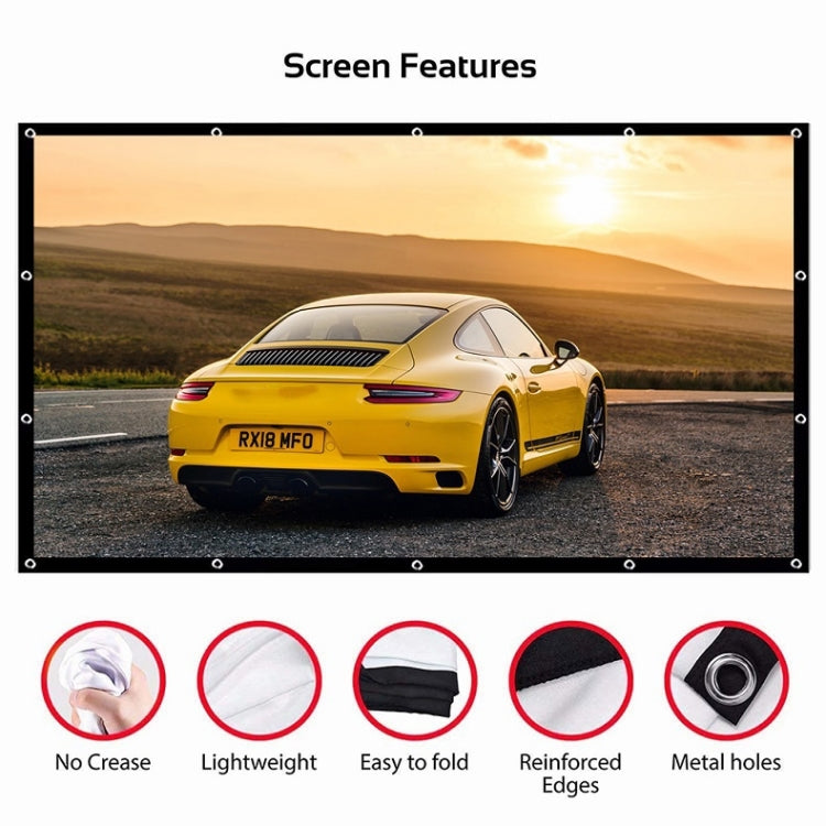 Simple Folding Thin Polyester Projector Film Curtain, Size:150 inch 16:9 - Film Curtains by PMC TechLife | Online Shopping South Africa | PMC TechLife | Buy Now Pay Later Mobicred