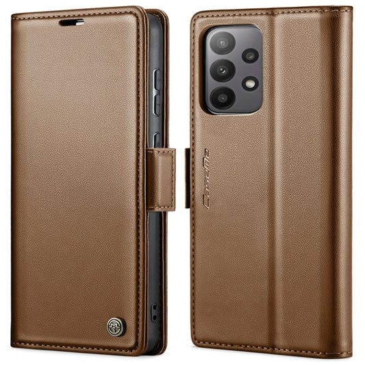 For Samsung Galaxy A33 5G CaseMe 023 Butterfly Buckle Litchi Texture RFID Anti-theft Leather Phone Case(Brown) - Galaxy Phone Cases by CaseMe | Online Shopping South Africa | PMC Jewellery | Buy Now Pay Later Mobicred