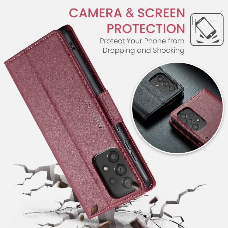 For Samsung Galaxy A33 5G CaseMe 023 Butterfly Buckle Litchi Texture RFID Anti-theft Leather Phone Case(Wine Red) - Galaxy Phone Cases by CaseMe | Online Shopping South Africa | PMC Jewellery | Buy Now Pay Later Mobicred