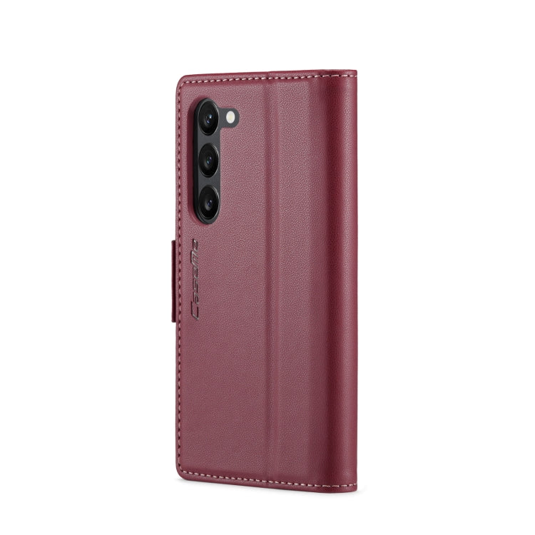 For Samsung Galaxy S23 5G CaseMe 023 Butterfly Buckle Litchi Texture RFID Anti-theft Leather Phone Case(Wine Red) - Galaxy S23 5G Cases by CaseMe | Online Shopping South Africa | PMC Jewellery | Buy Now Pay Later Mobicred