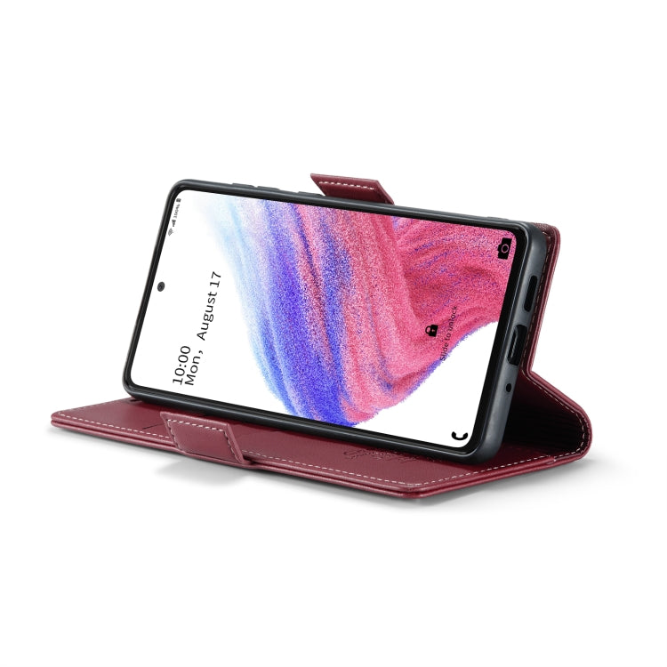 For Samsung Galaxy A53 CaseMe 023 Butterfly Buckle Litchi Texture RFID Anti-theft Leather Phone Case(Wine Red) - Galaxy Phone Cases by CaseMe | Online Shopping South Africa | PMC Jewellery | Buy Now Pay Later Mobicred