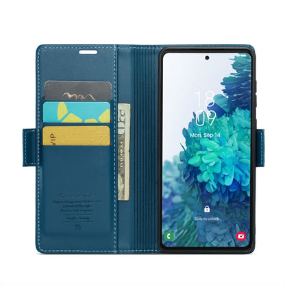 For Samsung Galaxy S20 FE CaseMe 023 Butterfly Buckle Litchi Texture RFID Anti-theft Leather Phone Case(Blue) - Galaxy S20 FE Cases by CaseMe | Online Shopping South Africa | PMC Jewellery | Buy Now Pay Later Mobicred