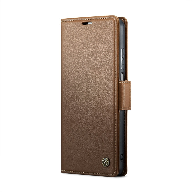 For Samsung Galaxy A12 5G CaseMe 023 Butterfly Buckle Litchi Texture RFID Anti-theft Leather Phone Case(Brown) - Galaxy Phone Cases by CaseMe | Online Shopping South Africa | PMC Jewellery | Buy Now Pay Later Mobicred