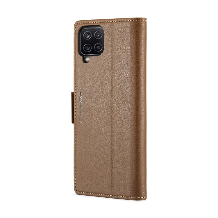 For Samsung Galaxy A12 5G CaseMe 023 Butterfly Buckle Litchi Texture RFID Anti-theft Leather Phone Case(Brown) - Galaxy Phone Cases by CaseMe | Online Shopping South Africa | PMC Jewellery | Buy Now Pay Later Mobicred