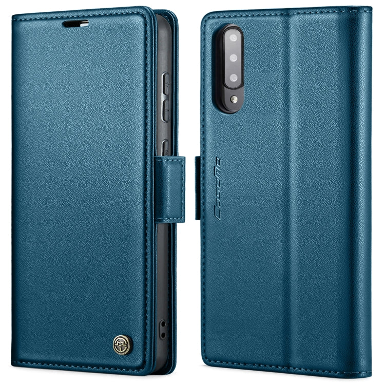 For Samsung Galaxy A30s / A50s / A50 CaseMe 023 Butterfly Buckle Litchi Texture RFID Anti-theft Leather Phone Case(Blue) - Galaxy Phone Cases by CaseMe | Online Shopping South Africa | PMC Jewellery | Buy Now Pay Later Mobicred