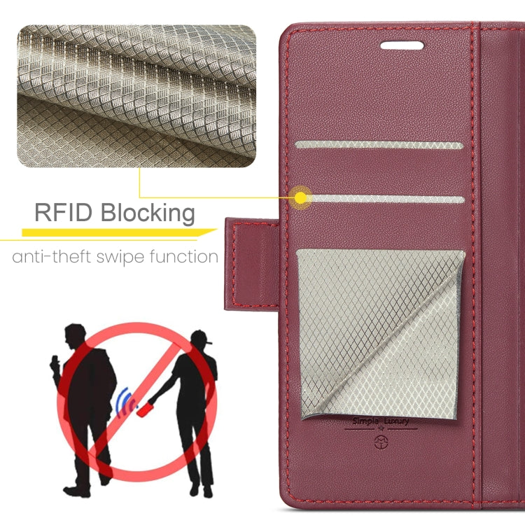 For Samsung Galaxy A32 5G / M32 5G CaseMe 023 Butterfly Buckle Litchi Texture RFID Anti-theft Leather Phone Case(Wine Red) - Galaxy Phone Cases by CaseMe | Online Shopping South Africa | PMC Jewellery | Buy Now Pay Later Mobicred