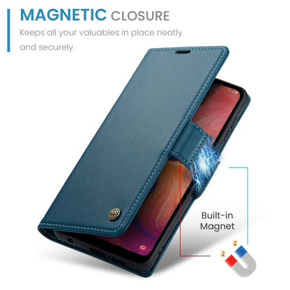 For Samsung Galaxy A40 CaseMe 023 Butterfly Buckle Litchi Texture RFID Anti-theft Leather Phone Case(Blue) - Galaxy Phone Cases by CaseMe | Online Shopping South Africa | PMC Jewellery | Buy Now Pay Later Mobicred