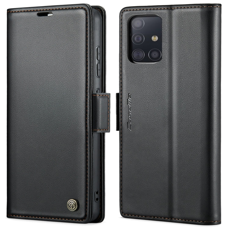 For Samsung Galaxy A71 4G CaseMe 023 Butterfly Buckle Litchi Texture RFID Anti-theft Leather Phone Case(Black) - Galaxy Phone Cases by CaseMe | Online Shopping South Africa | PMC Jewellery | Buy Now Pay Later Mobicred