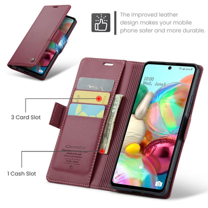 For Samsung Galaxy A71 4G CaseMe 023 Butterfly Buckle Litchi Texture RFID Anti-theft Leather Phone Case(Wine Red) - Galaxy Phone Cases by CaseMe | Online Shopping South Africa | PMC Jewellery | Buy Now Pay Later Mobicred