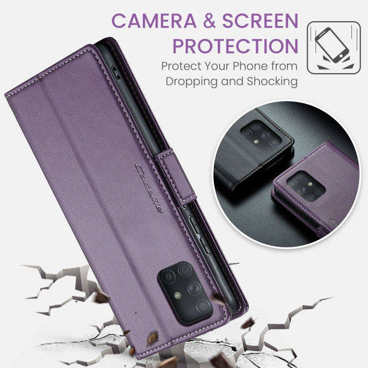 For Samsung Galaxy A71 4G CaseMe 023 Butterfly Buckle Litchi Texture RFID Anti-theft Leather Phone Case(Pearly Purple) - Galaxy Phone Cases by CaseMe | Online Shopping South Africa | PMC Jewellery | Buy Now Pay Later Mobicred