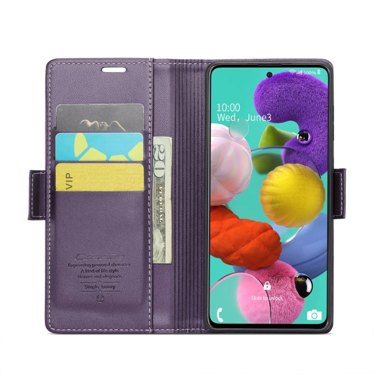 For Samsung Galaxy A51 4G/M40s CaseMe 023 Butterfly Buckle Litchi Texture RFID Anti-theft Leather Phone Case(Pearly Purple) - Galaxy Phone Cases by CaseMe | Online Shopping South Africa | PMC Jewellery | Buy Now Pay Later Mobicred