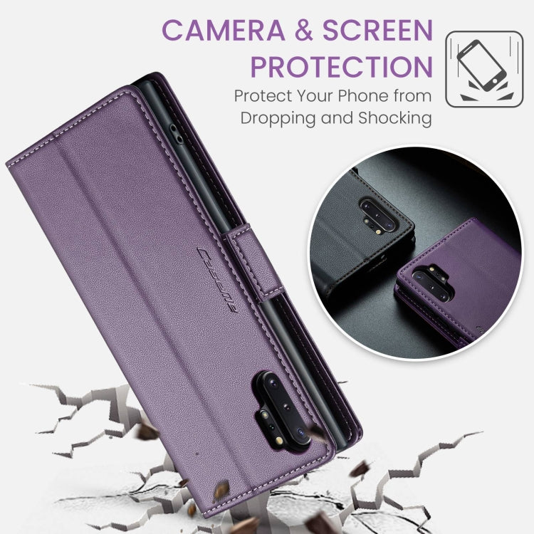 For Samsung Galaxy Note10+ CaseMe 023 Butterfly Buckle Litchi Texture RFID Anti-theft Leather Phone Case(Pearly Purple) - Galaxy Phone Cases by CaseMe | Online Shopping South Africa | PMC Jewellery | Buy Now Pay Later Mobicred