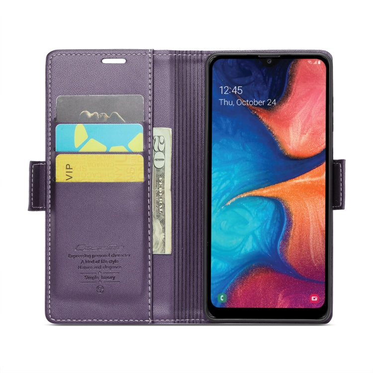 For Samsung Galaxy A20/A30/M10s CaseMe 023 Butterfly Buckle Litchi Texture RFID Anti-theft Leather Phone Case(Pearly Purple) - Galaxy Phone Cases by CaseMe | Online Shopping South Africa | PMC Jewellery | Buy Now Pay Later Mobicred