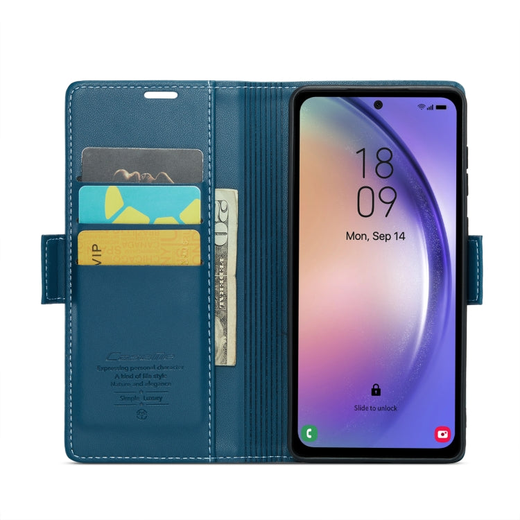 For Samsung Galaxy A54 5G CaseMe 023 Butterfly Buckle Litchi Texture RFID Anti-theft Leather Phone Case(Blue) - Galaxy Phone Cases by CaseMe | Online Shopping South Africa | PMC Jewellery | Buy Now Pay Later Mobicred