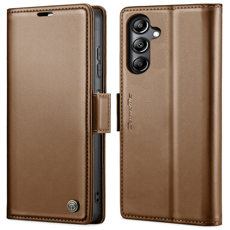 For Samsung Galaxy A05s CaseMe 023 Butterfly Buckle Litchi Texture RFID Anti-theft Leather Phone Case(Brown) - Galaxy Phone Cases by CaseMe | Online Shopping South Africa | PMC Jewellery | Buy Now Pay Later Mobicred