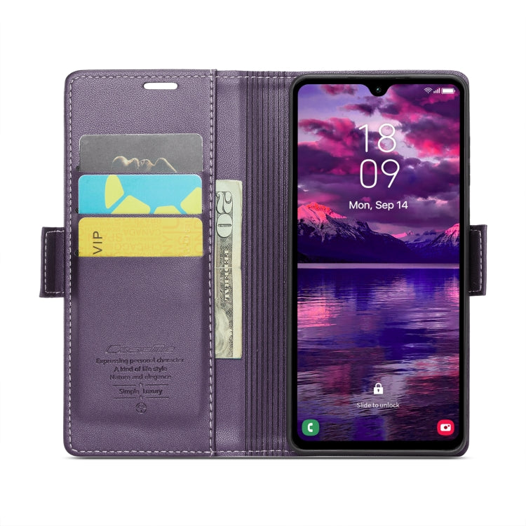 For Samsung Galaxy A05s CaseMe 023 Butterfly Buckle Litchi Texture RFID Anti-theft Leather Phone Case(Pearly Purple) - Galaxy Phone Cases by CaseMe | Online Shopping South Africa | PMC Jewellery | Buy Now Pay Later Mobicred