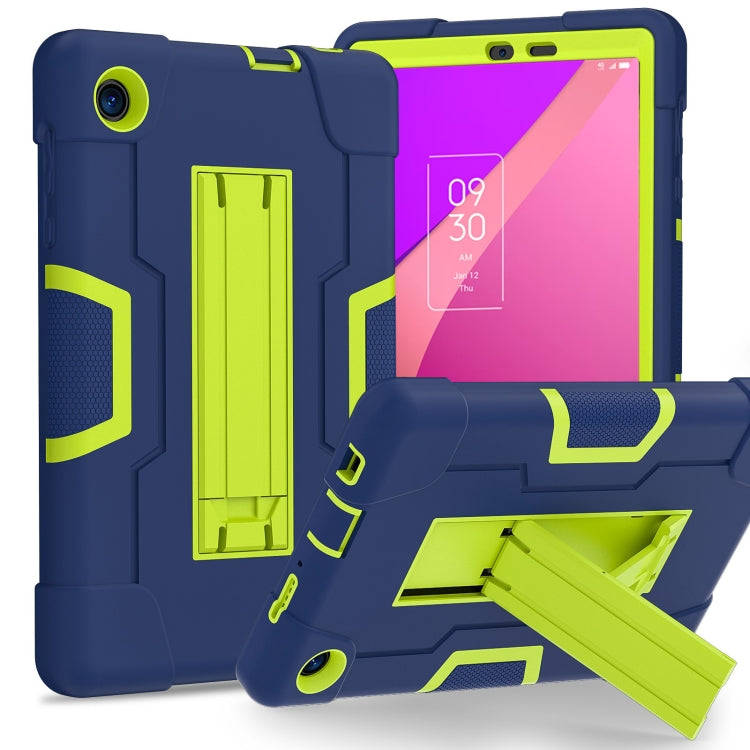 For TCL Tab 8 LE / WiFi Contrast Color Silicone Hybrid PC Tablet Case with Holder(Navy Blue Olivine) - Others by PMC TechLife | Online Shopping South Africa | PMC TechLife | Buy Now Pay Later Mobicred