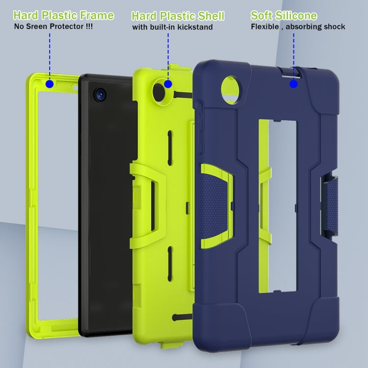 For TCL Tab 8 LE / WiFi Contrast Color Silicone Hybrid PC Tablet Case with Holder(Navy Blue Olivine) - Others by PMC TechLife | Online Shopping South Africa | PMC TechLife | Buy Now Pay Later Mobicred