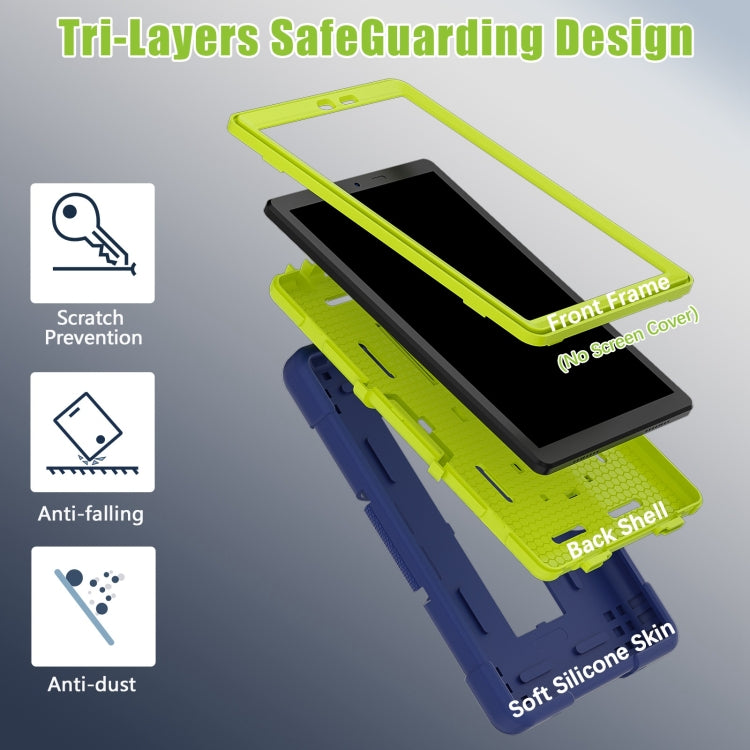 For TCL Tab 8 LE / WiFi Contrast Color Silicone Hybrid PC Tablet Case with Holder(Navy Blue Olivine) - Others by PMC TechLife | Online Shopping South Africa | PMC TechLife | Buy Now Pay Later Mobicred