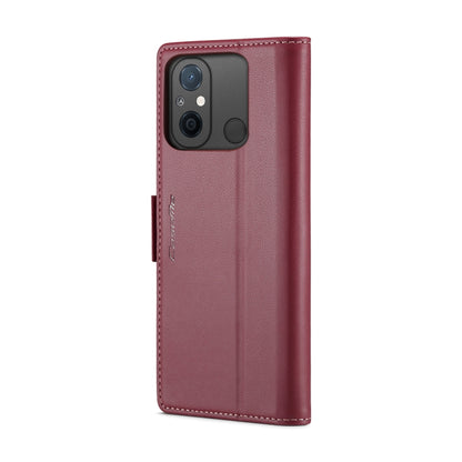 For Xiaomi Redmi 11A/12C CaseMe 023 Butterfly Buckle Litchi Texture RFID Anti-theft Leather Phone Case(Wine Red) - Xiaomi Cases by CaseMe | Online Shopping South Africa | PMC Jewellery | Buy Now Pay Later Mobicred