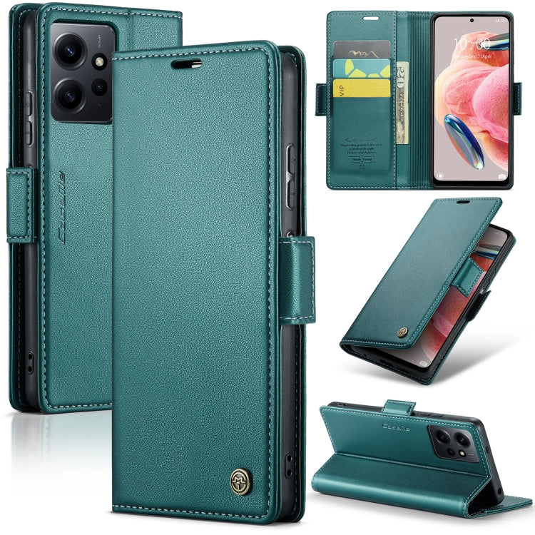 For Xiaomi Redmi Note 12 4G Global CaseMe 023 Butterfly Buckle Litchi Texture RFID Anti-theft Leather Phone Case(Pearly Blue) - Xiaomi Cases by CaseMe | Online Shopping South Africa | PMC Jewellery | Buy Now Pay Later Mobicred